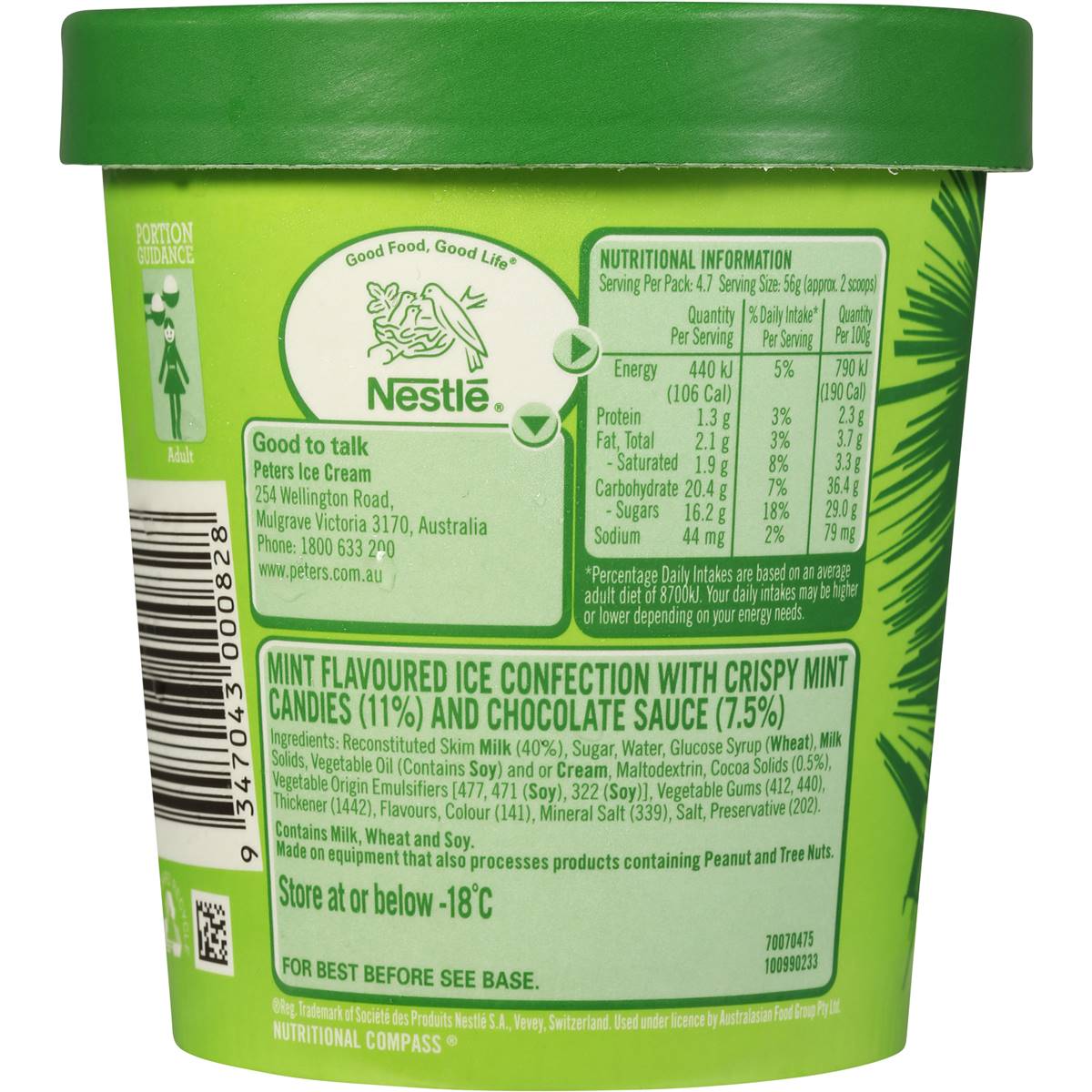 Nestle Ice Cream Peppermint Crisp 470ml tub Woolworths