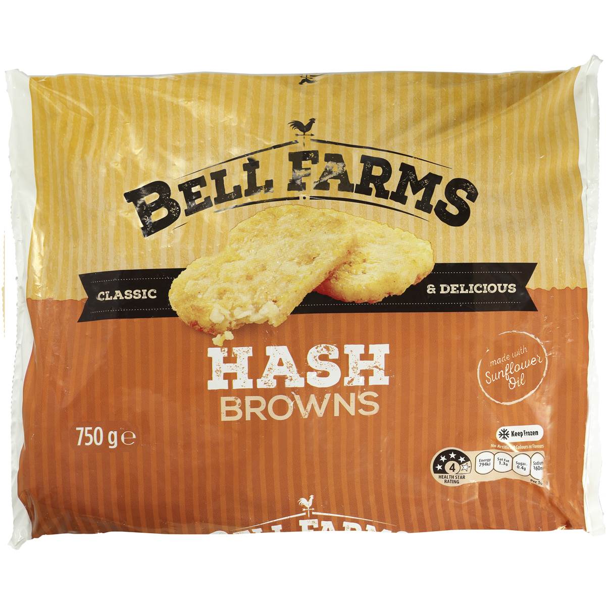 Bell Farms Frozen Hash Browns 750g Woolworths