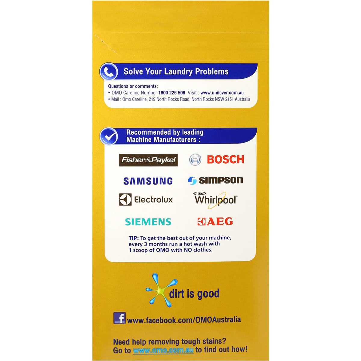 Omo Ultimate Laundry Detergent Washing Powder Front & Top Loader 5kg