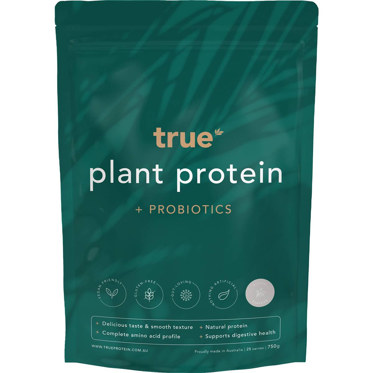 True Plant Protein Probiotics Natural Flavour 750g Woolworths