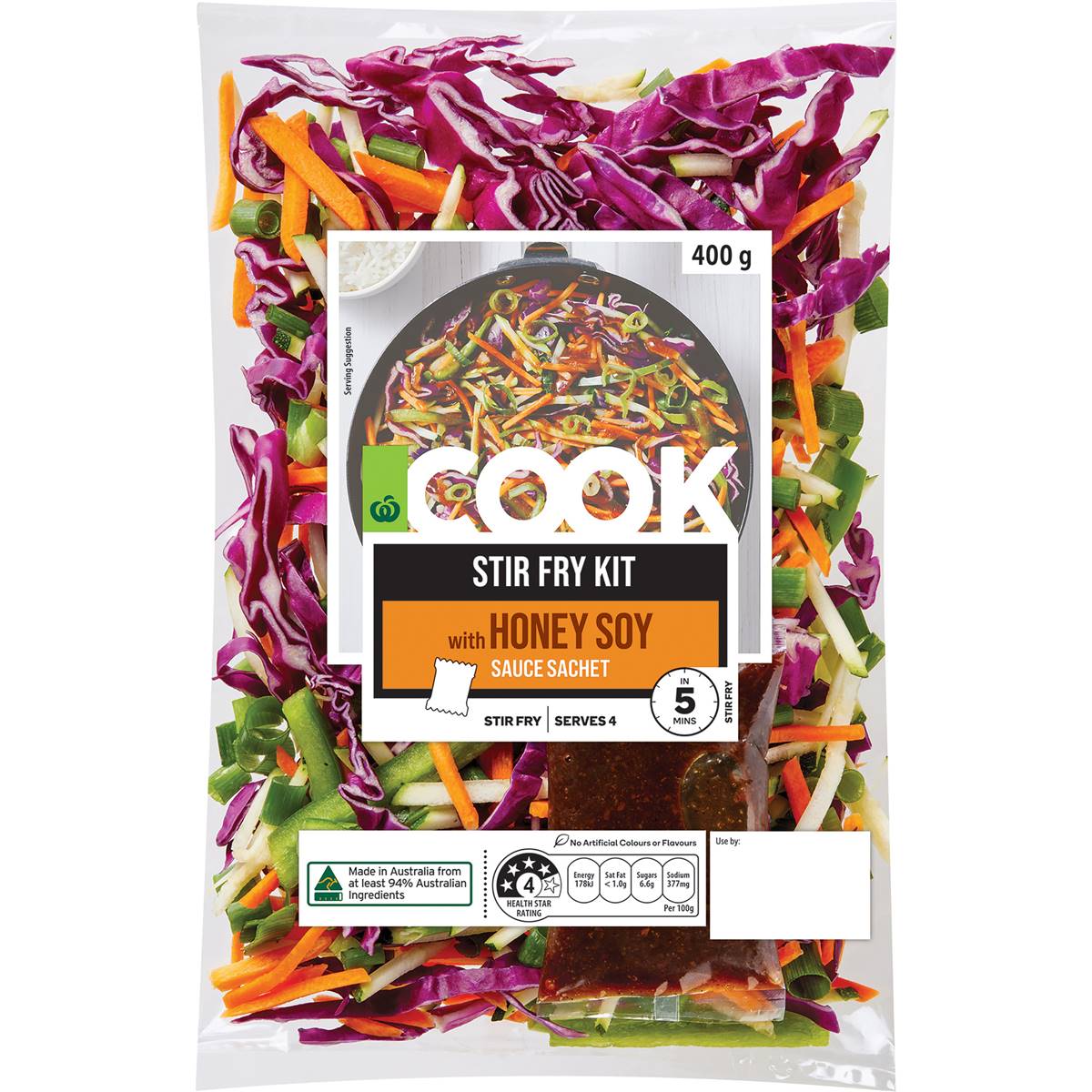 Woolworths COOK Stir Fry Kit With Honey Soy Sauce Sachet 400g