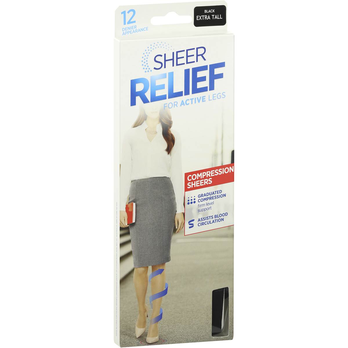 Sheer Relief Firm Compress Tights 12d Black Xtall Each Woolworths