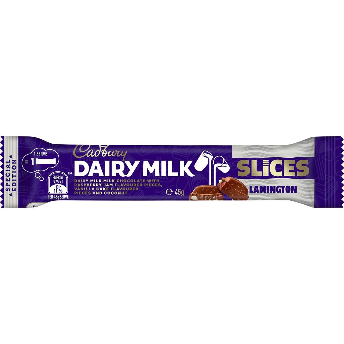 Cadbury Dairy Milk Slices Lamington Chocolate Bar 45g Woolworths