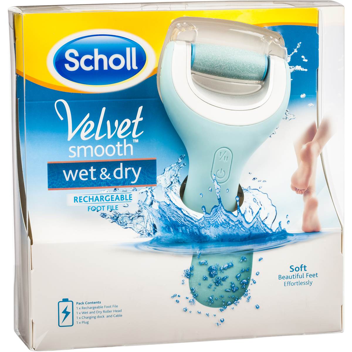 Scholl Velvet Smooth Wet & Dry Rechargeable Foot File Each Woolworths