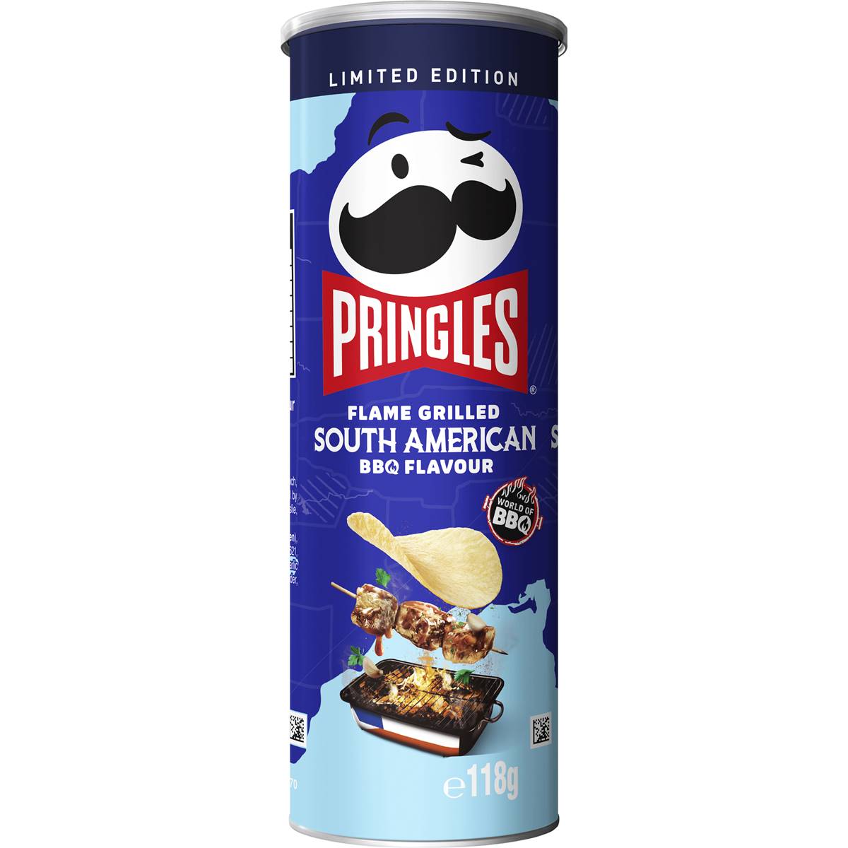 Pringles South American Bbq Flavour Stacked Potato Chips 118g | Woolworths