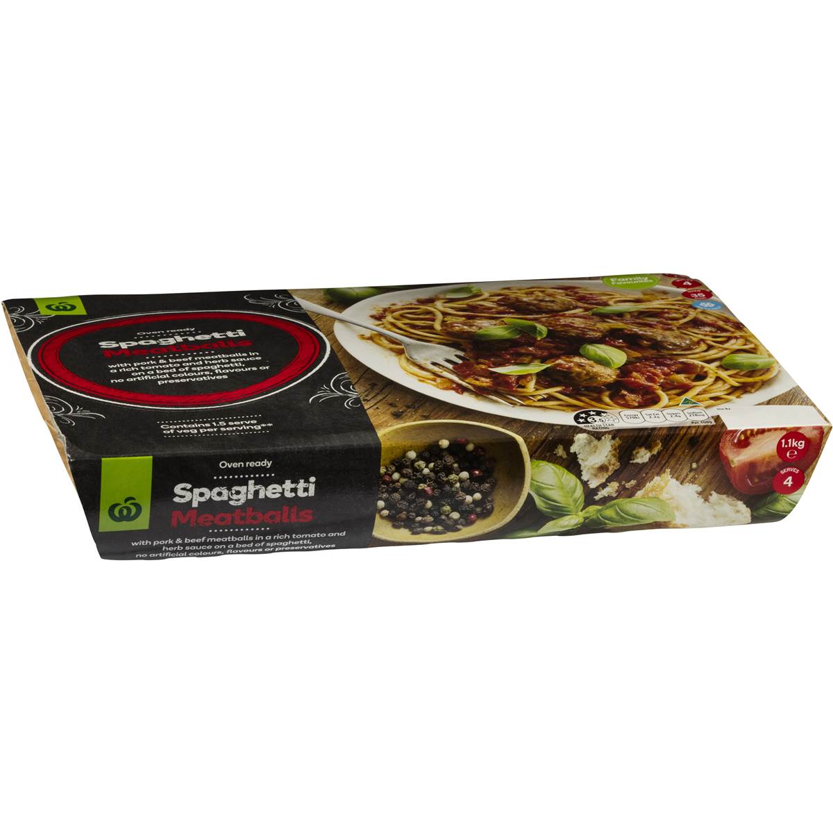 Woolworths Spaghetti & Meatballs 1.1kg Woolworths