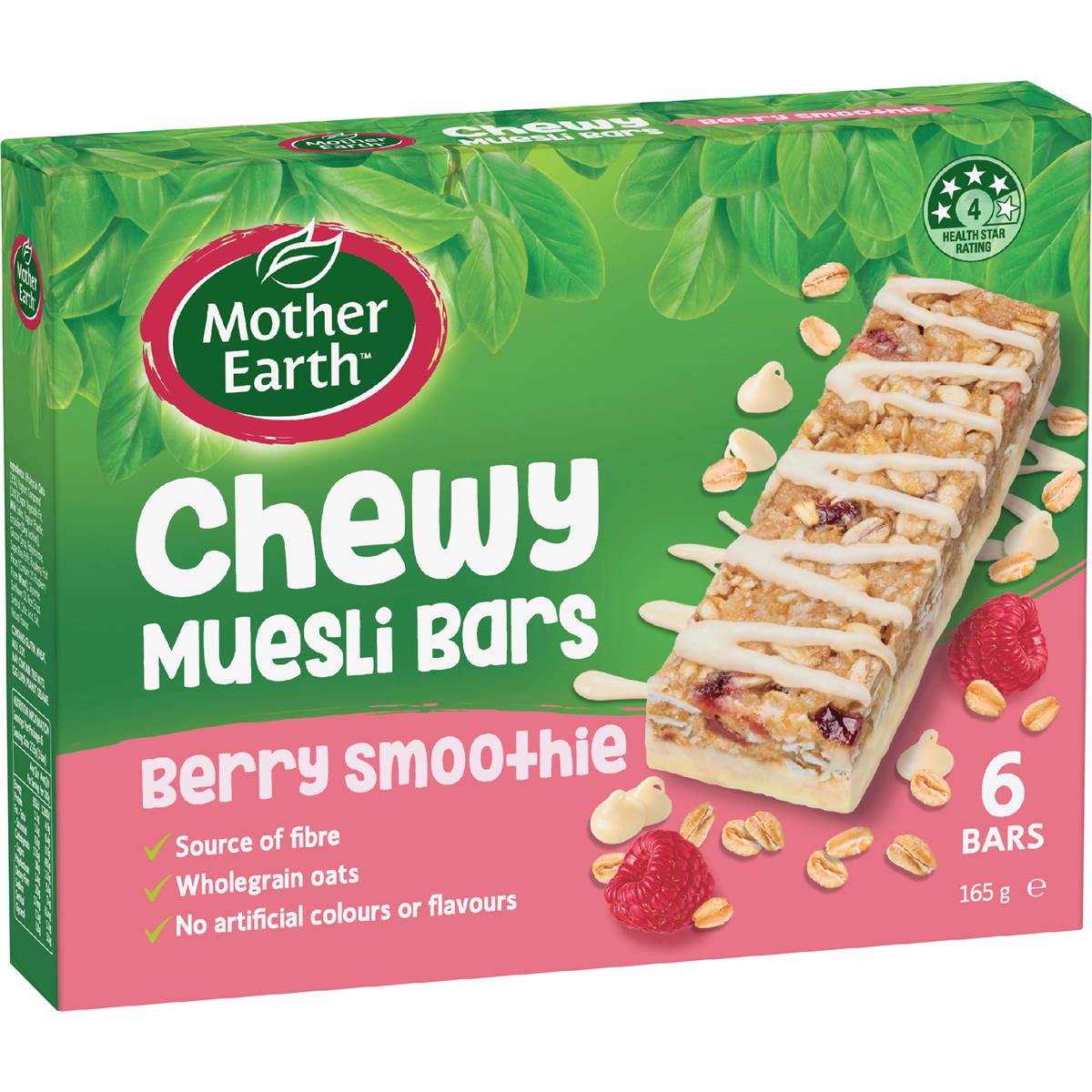 Mother Earth Chewy Muesli Bars Berry Smoothie 165g Woolworths