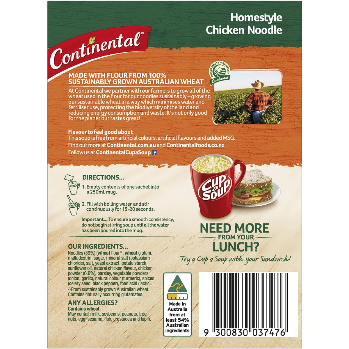 Continental Cup A Soup Homestyle Chicken Noodle Soup 20g X 2 Pack Woolworths