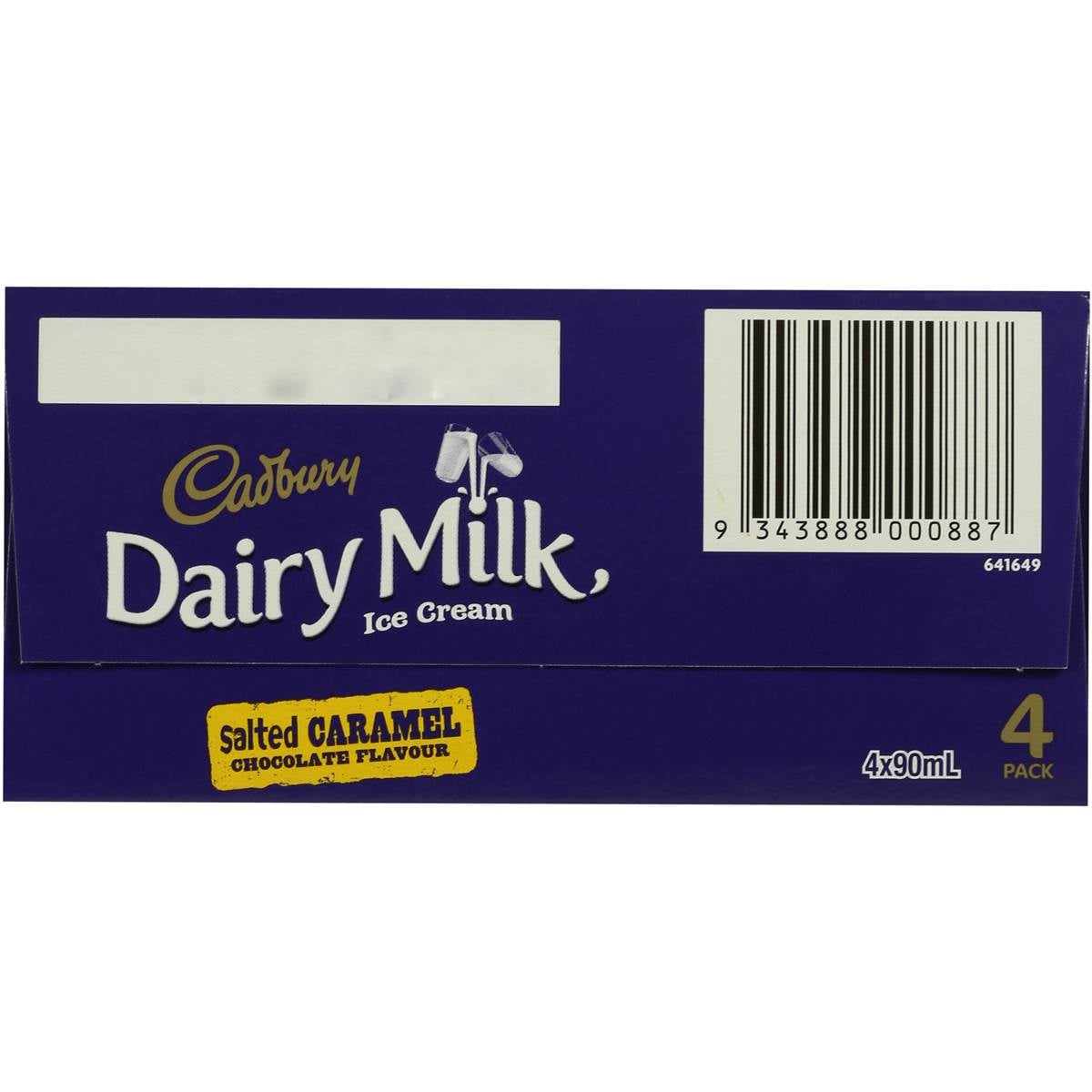 Cadbury Dairy Milk Ice Cream Salted Caramel 4pk 360ml Woolworths