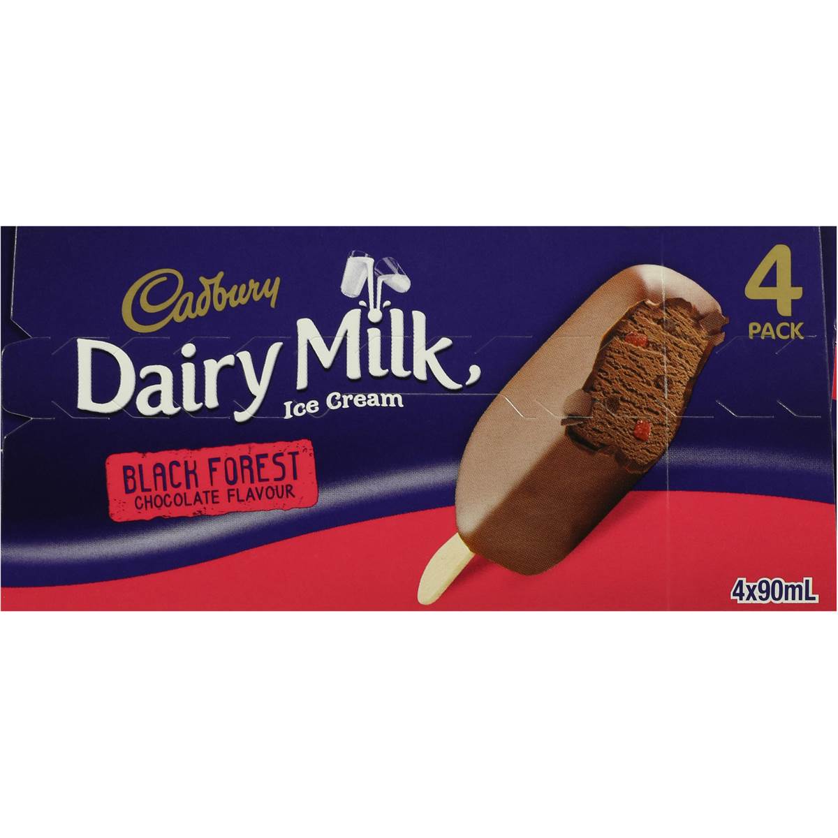 Cadbury Dairy Milk Ice Cream Black Forest 4pk 360ml Woolworths