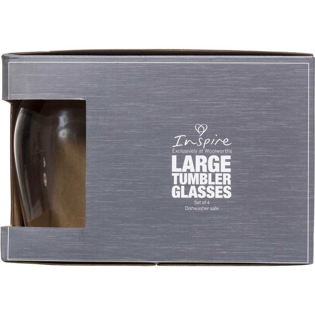 Inspire Glass Tumbler Large Set 4 Woolworths