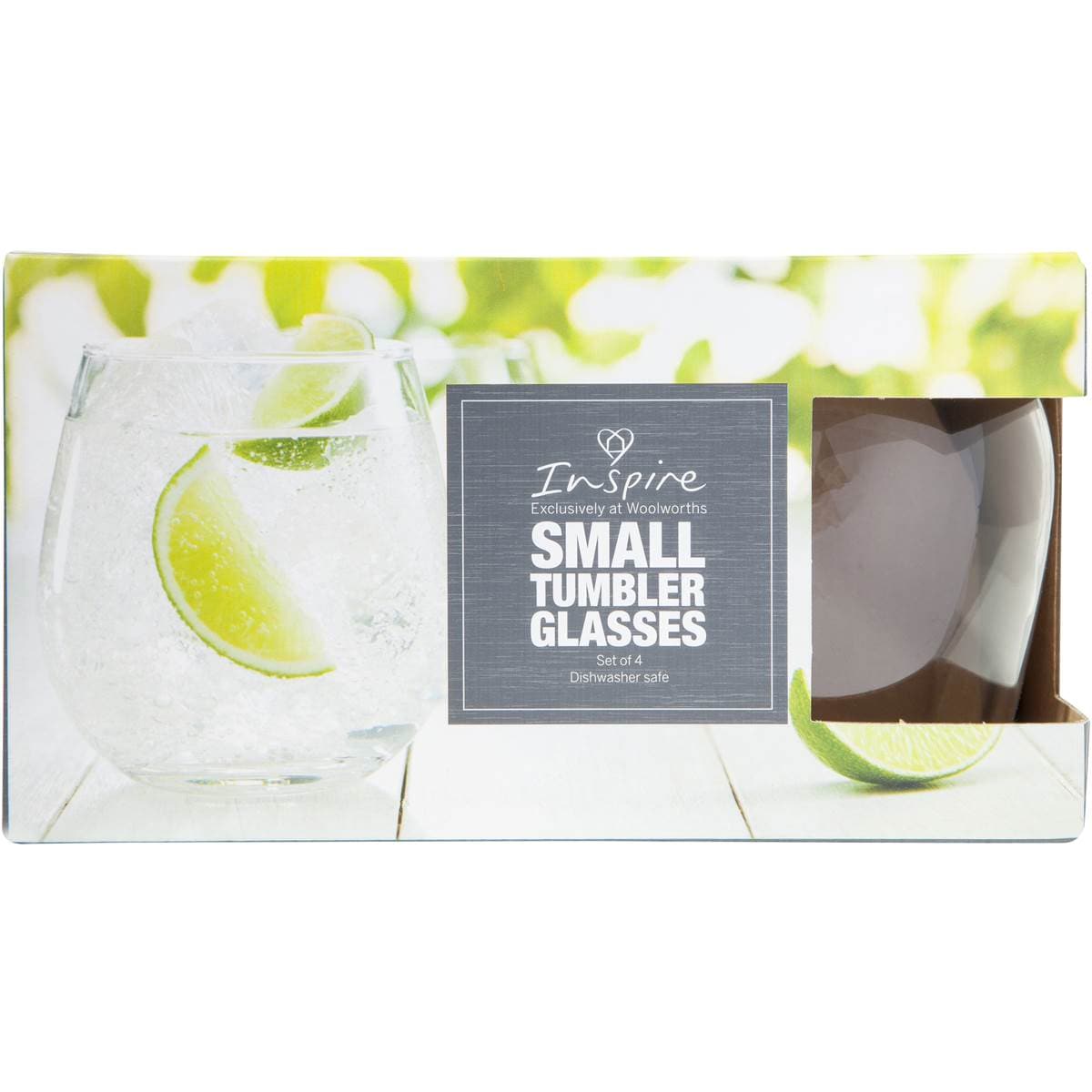Inspire Glass Tumbler Small Set 4 Woolworths