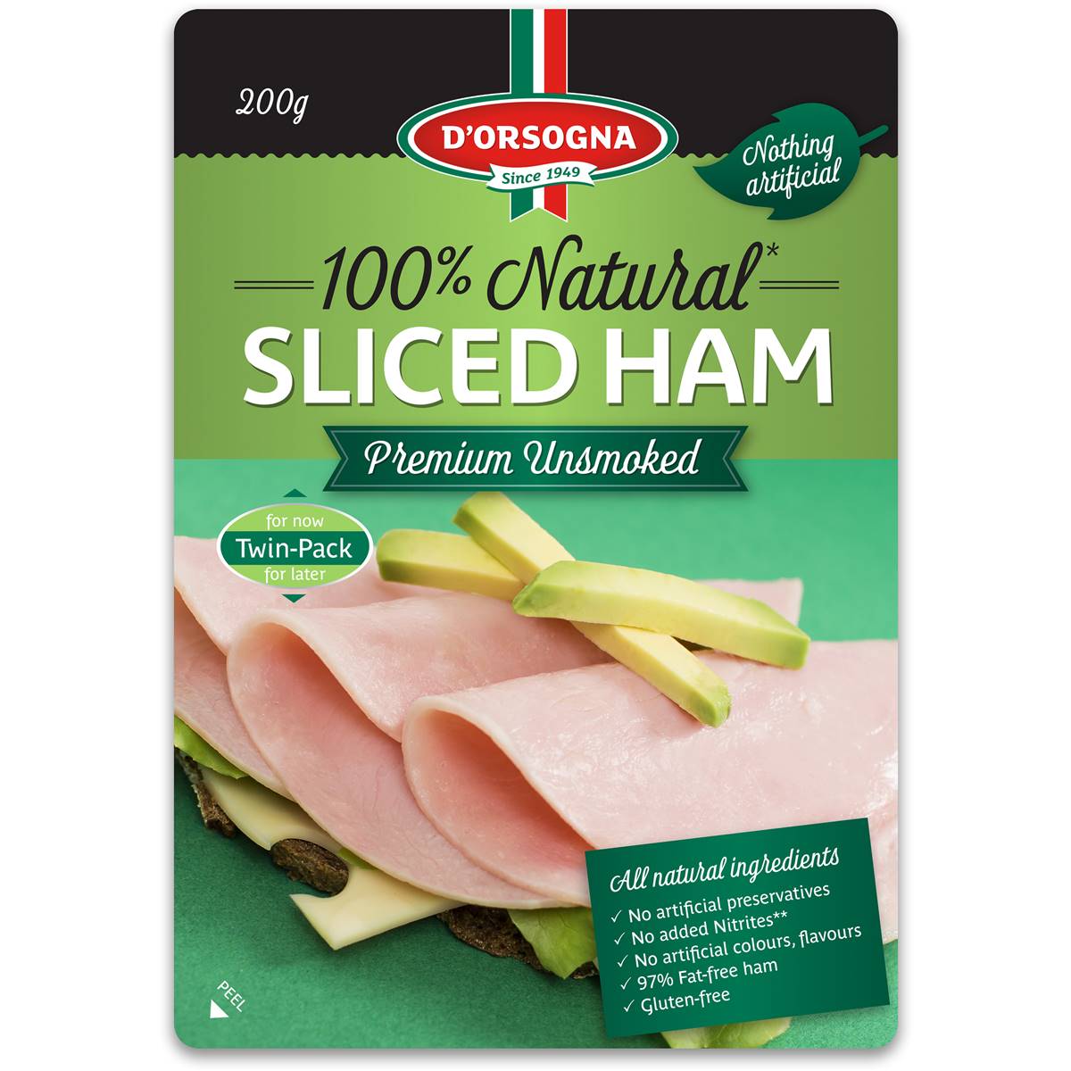 D'orsogna 100% Natural Premium Unsmoked Sliced Ham
