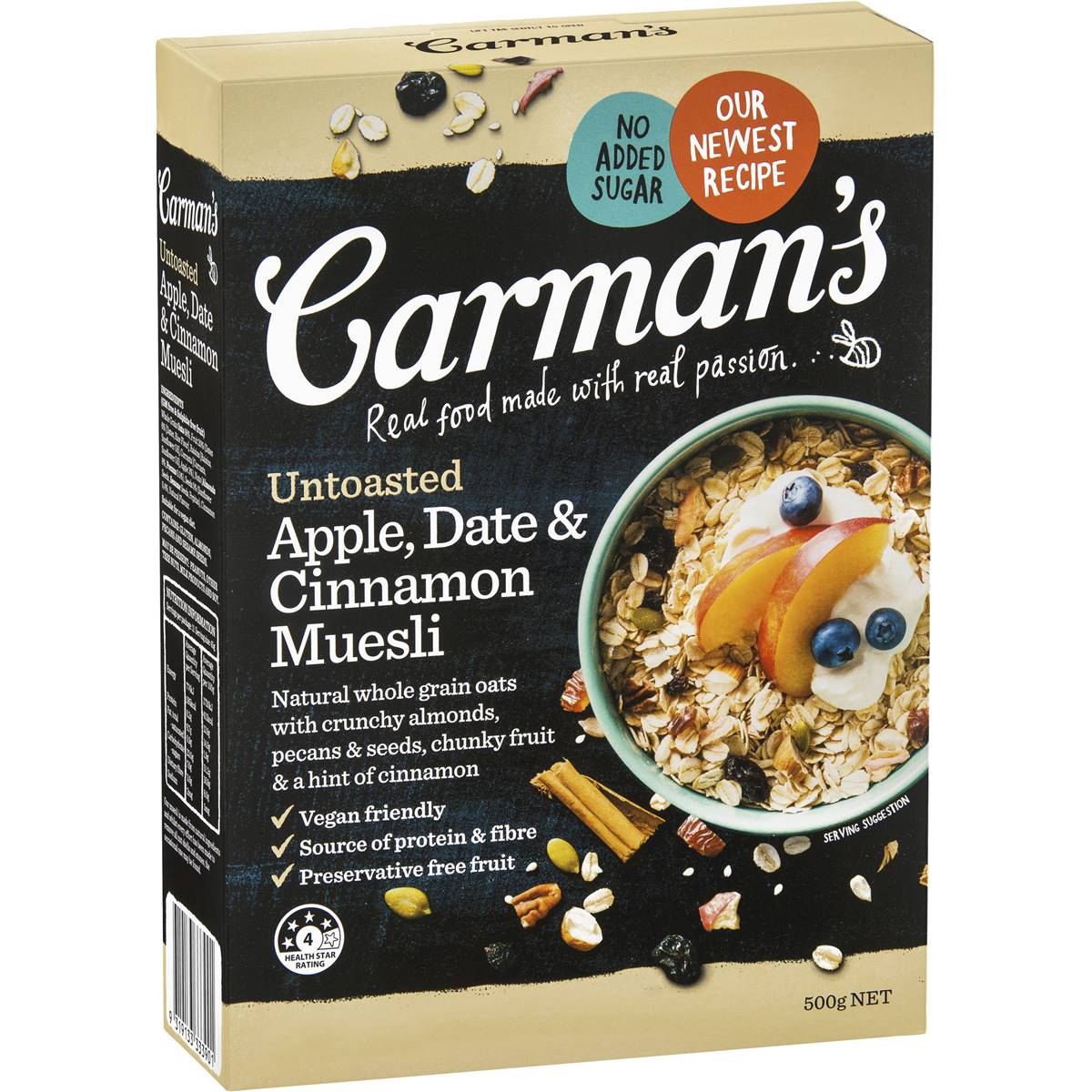 Carman's Apple, Date & Cinnamon Natural Muesli 500g Woolworths