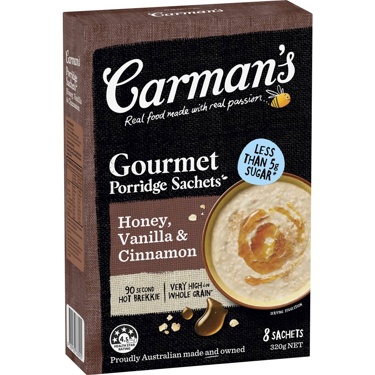 Carman's Honey, Vanilla & Cinnamon Gourmet Porridge Sachets 320g