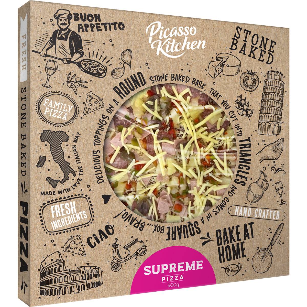 Picasso Kitchen Supreme Pizza 600g Woolworths