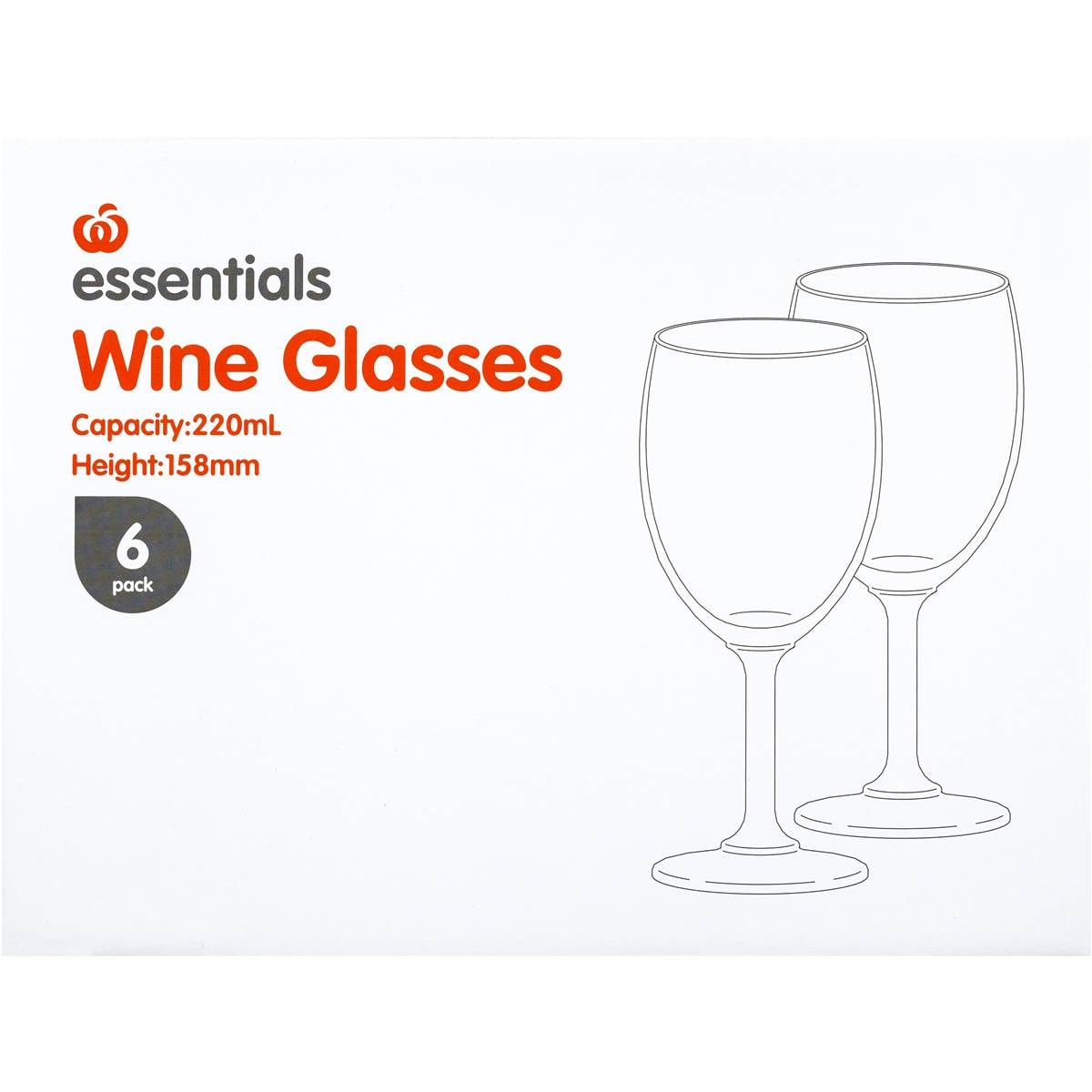 Essentials Wine Glasses 6 Pack Woolworths