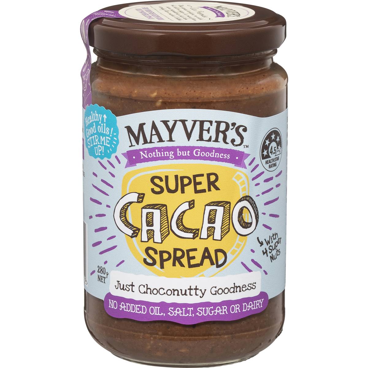 Mayver's Super Spread Cacao 280g Woolworths