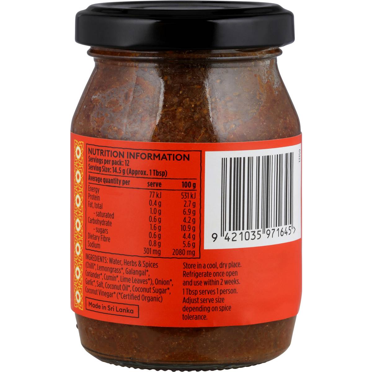 Ceres Organics Red Thai Curry Paste 175g | Woolworths