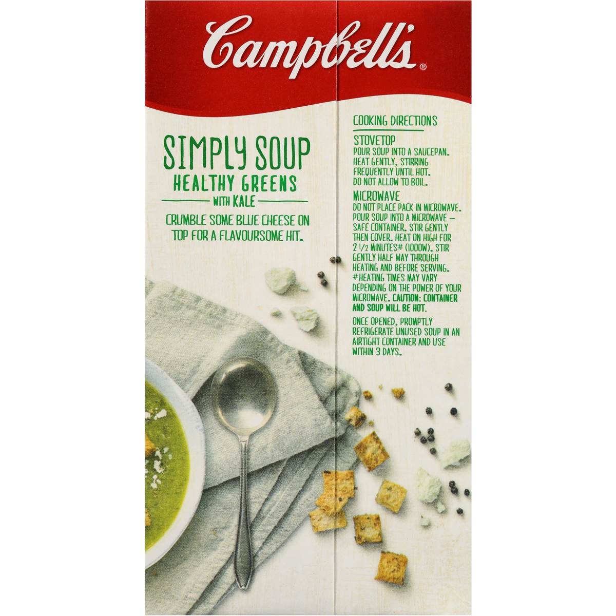 Campbells Simply Soup Healthy Greens With Kale 500g Woolworths