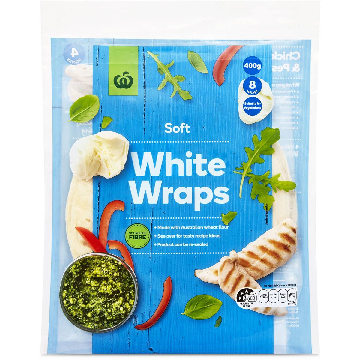 Woolworths Soft Wraps White 8 Pack Woolworths