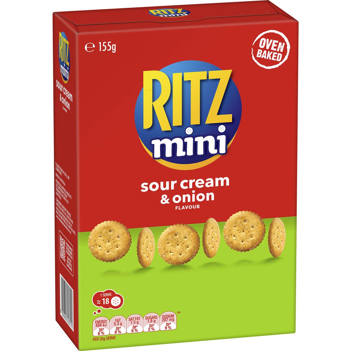 Ritz Mini Crackers Sour Cream & Onion Flavour 155g Woolworths