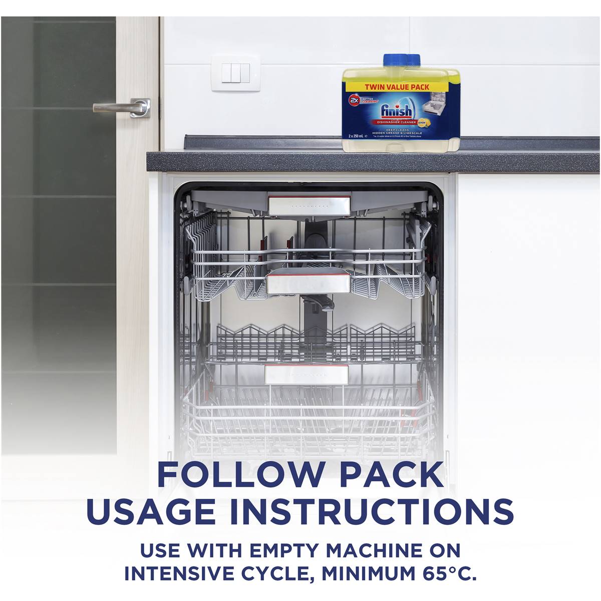 Finish Dishwasher Deep Cleaner Regular Liquid Twin 250ml Woolworths