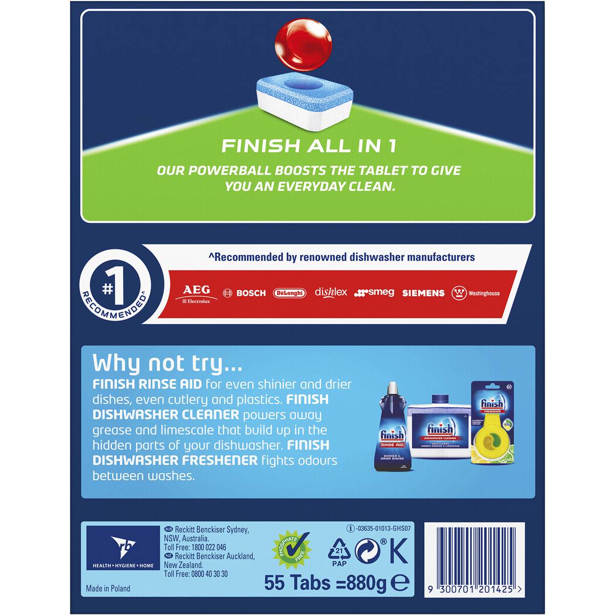 Finish Dishwashing Tablets All In 1 55 Pack Woolworths
