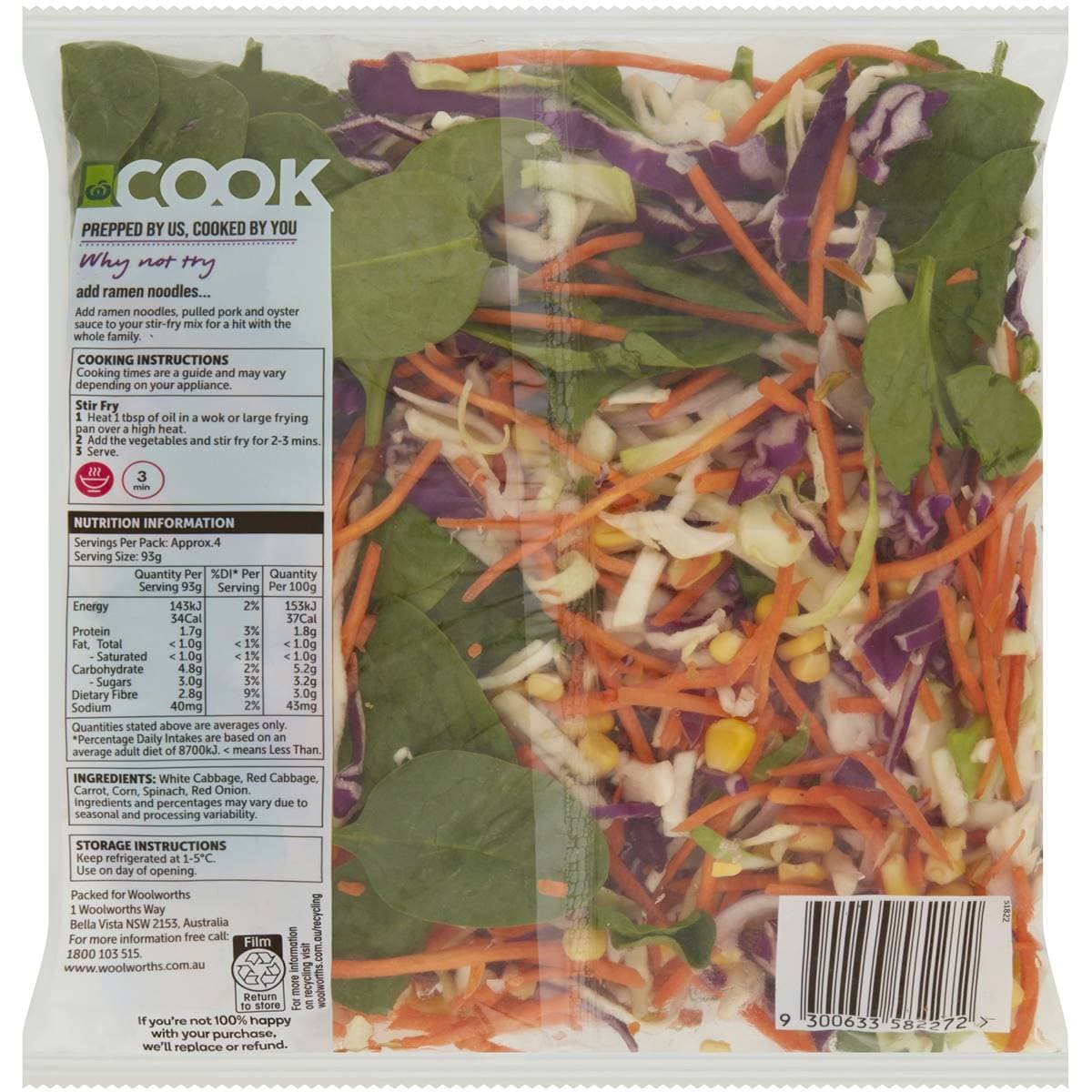 Woolworths Cook Stir Fry Rainbow Vegetables 375g Woolworths