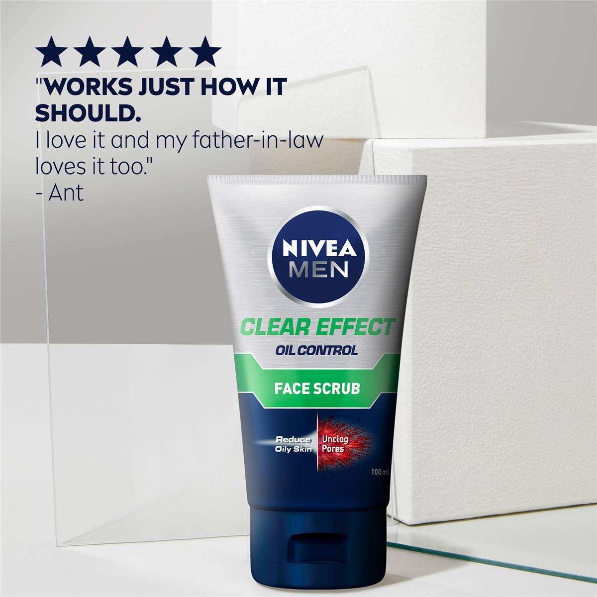 Nivea Men Clear Effect Oil Control Face Scrub For Oily Skin 100ml