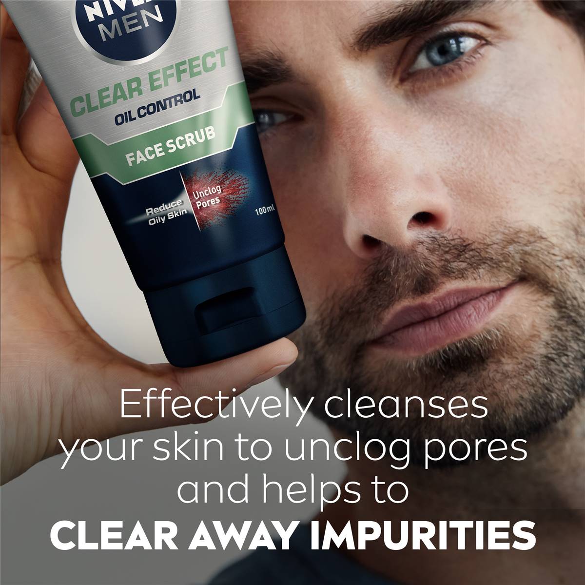 Nivea Men Clear Effect Oil Control Face Scrub For Oily Skin 100ml