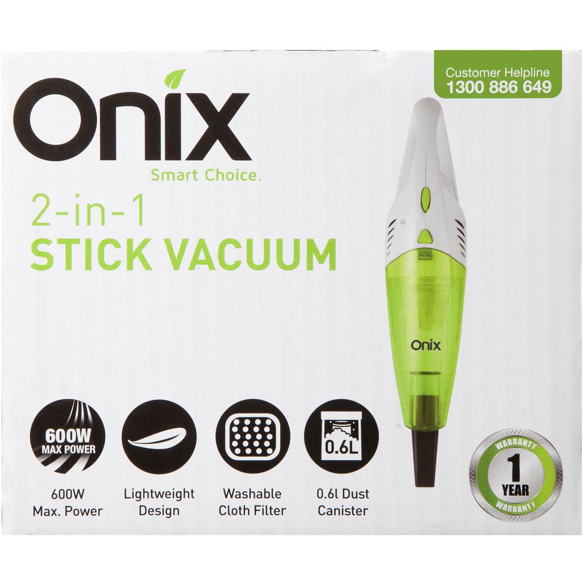 Onix Stick Vacuum Cleaner 2 In 1 Each Woolworths