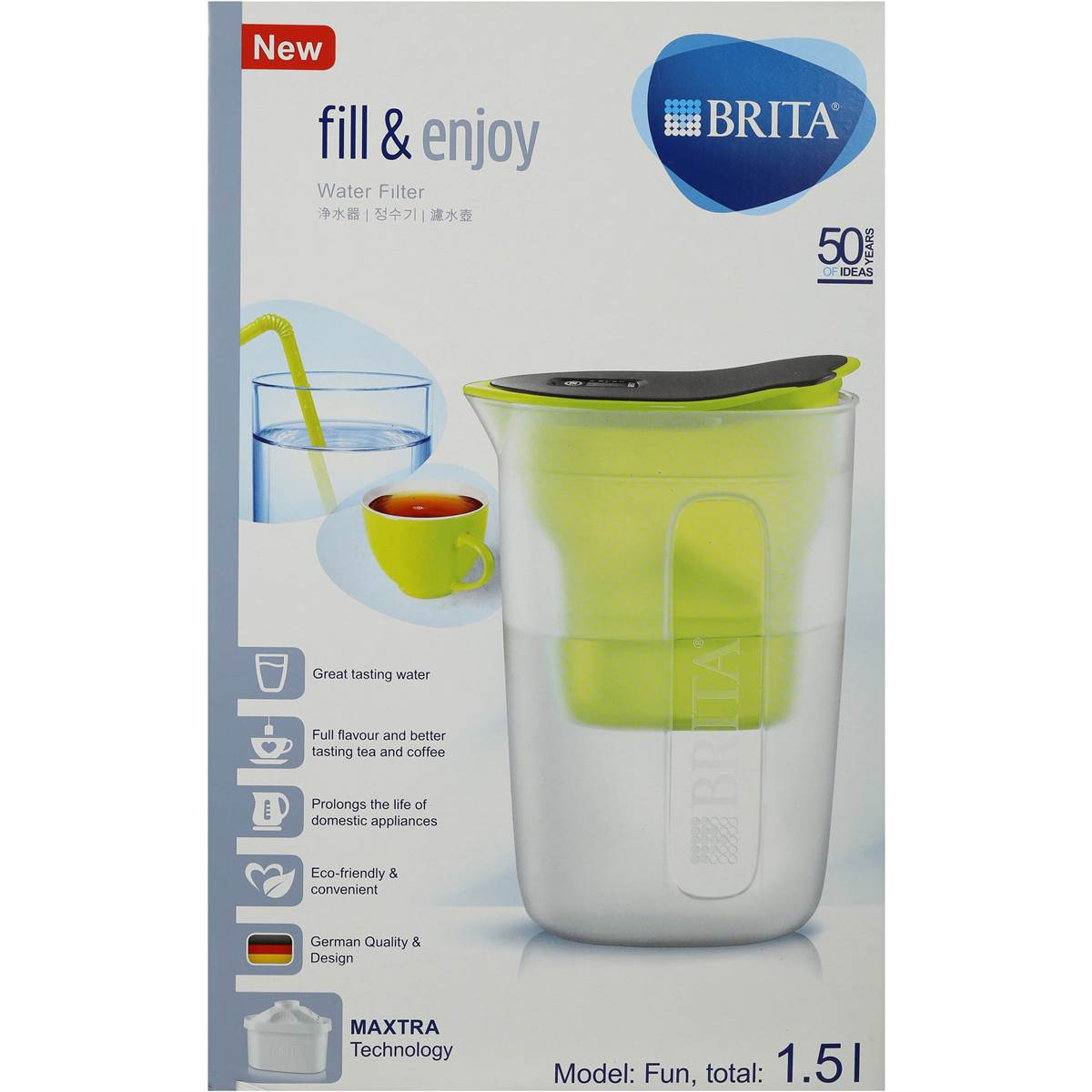 Brita Fill & Enjoy Jug Lime 1.5l each Woolworths