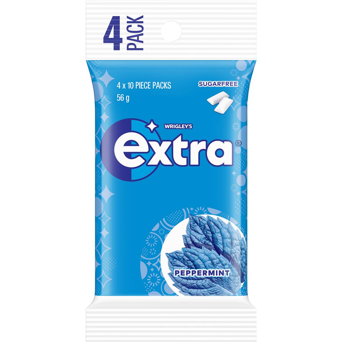 Extra Peppermint Sugar Free Chewing Gum Multipack 4x14g Woolworths