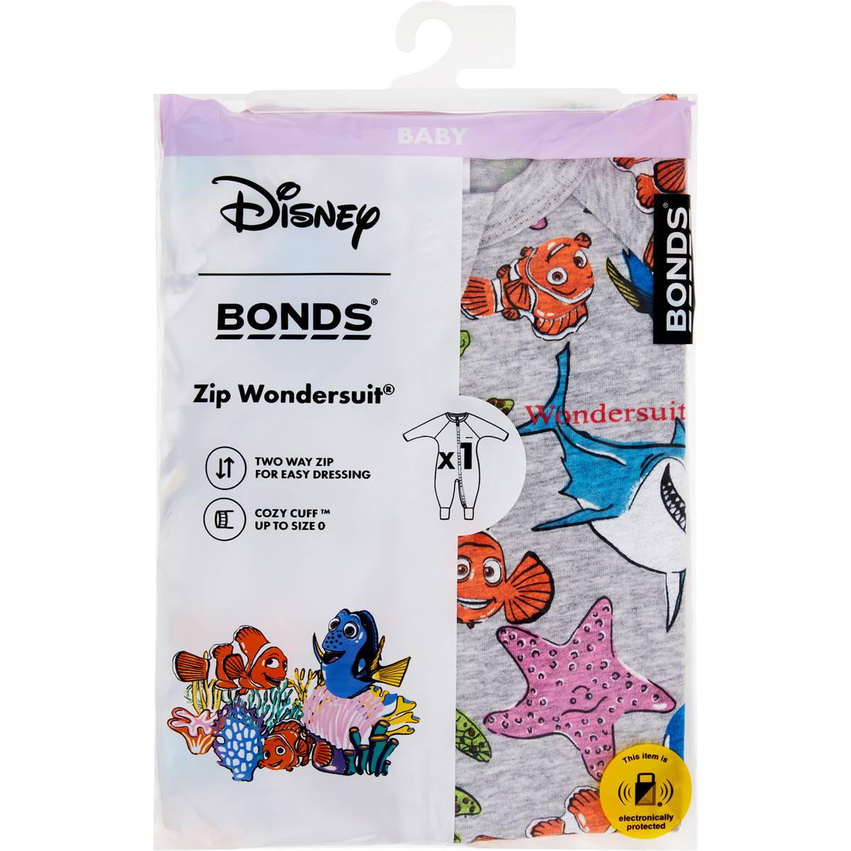 Bonds Disney Nemo Zip Wondersuit Grey Size 1 Each Woolworths