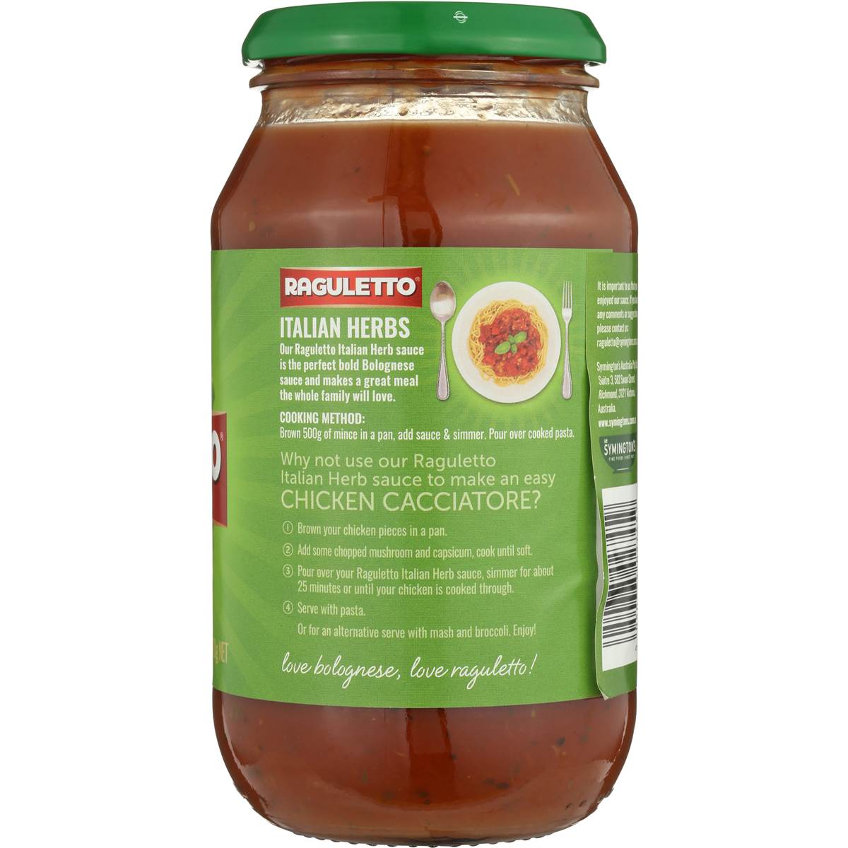 Raguletto Pasta Sauce Italian Herbs 500g Woolworths