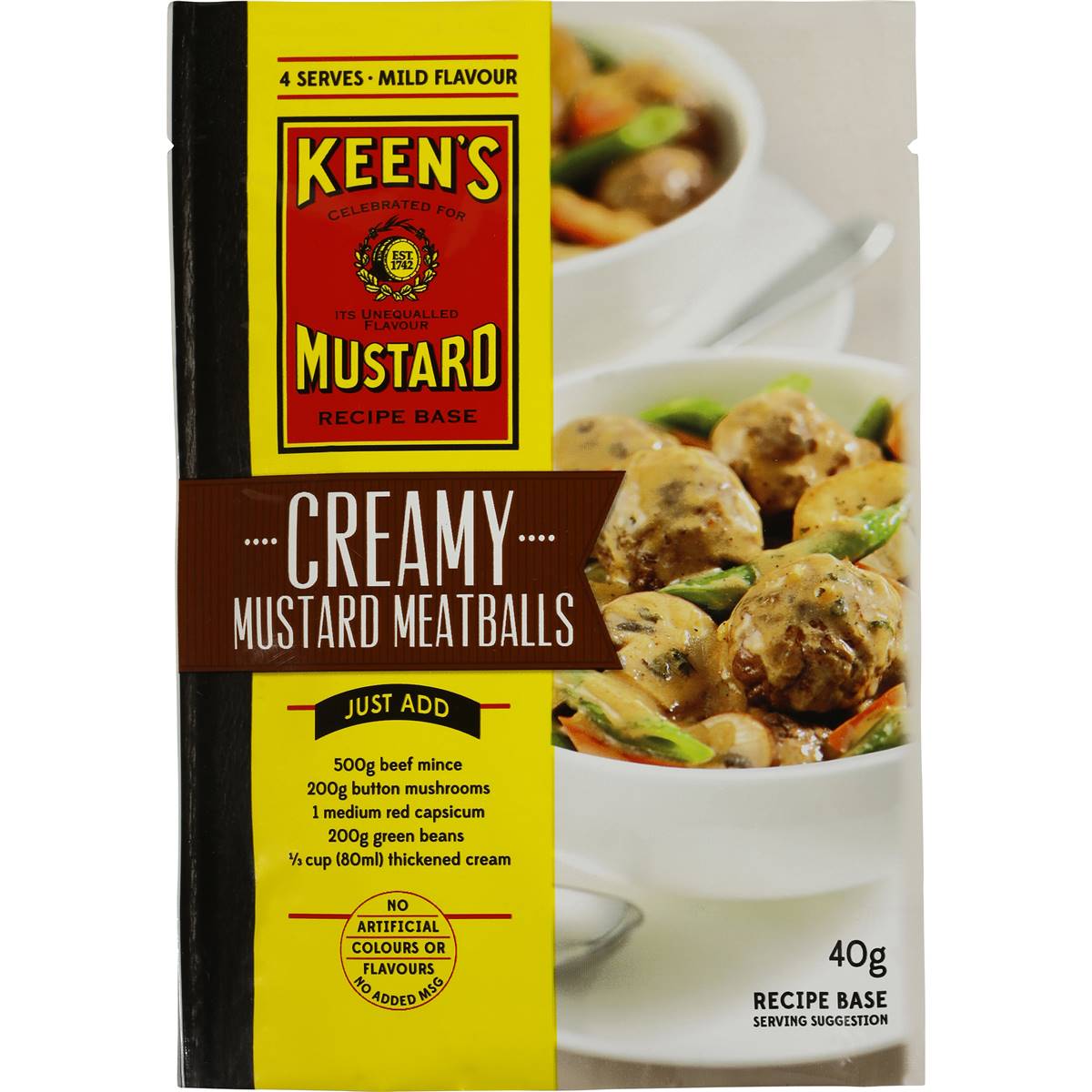 Keen's Recipe Base Creamy Mustard Meatballs 40g Woolworths
