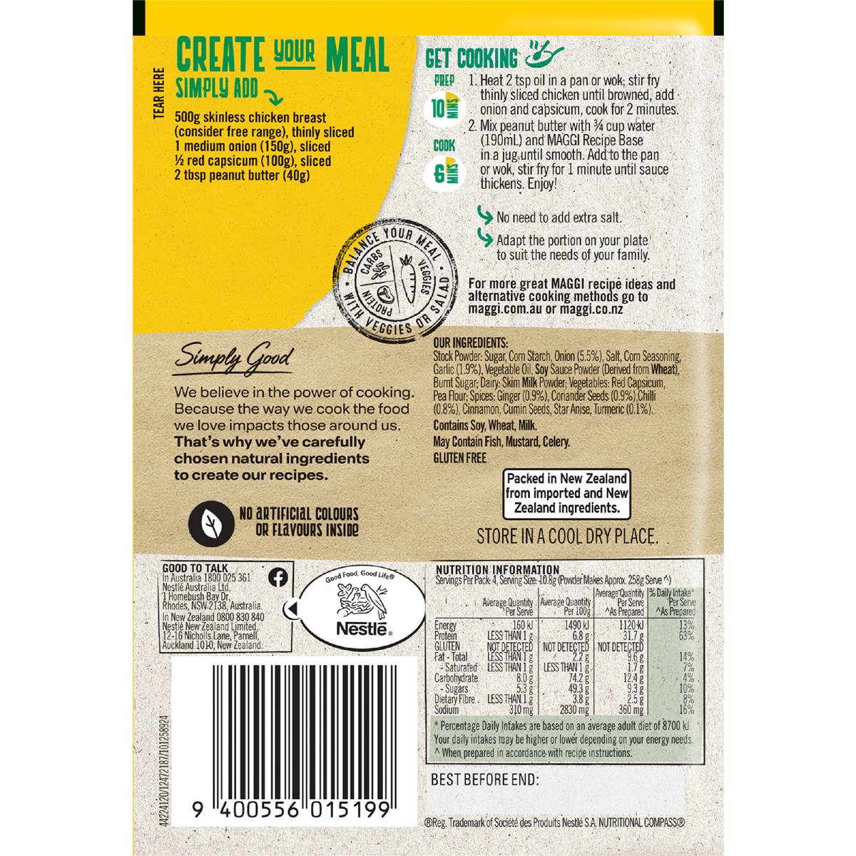 Maggi Dry Recipe Bases Satay Chicken 43g Woolworths