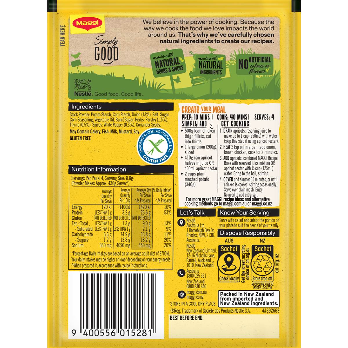 Maggi Dry Recipe Bases Apricot Chicken 35g Woolworths