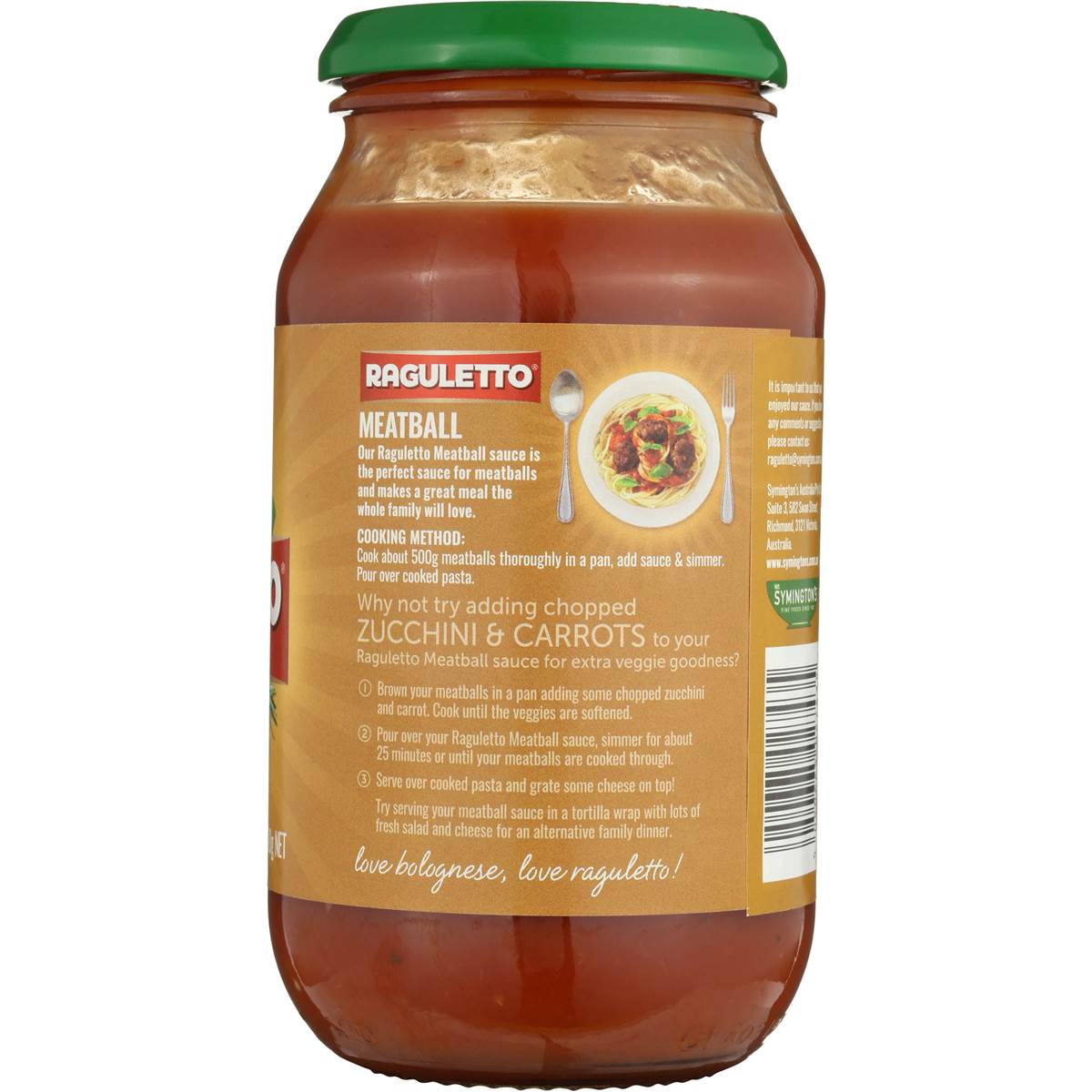Raguletto Pasta Sauce Meatball 500g Woolworths