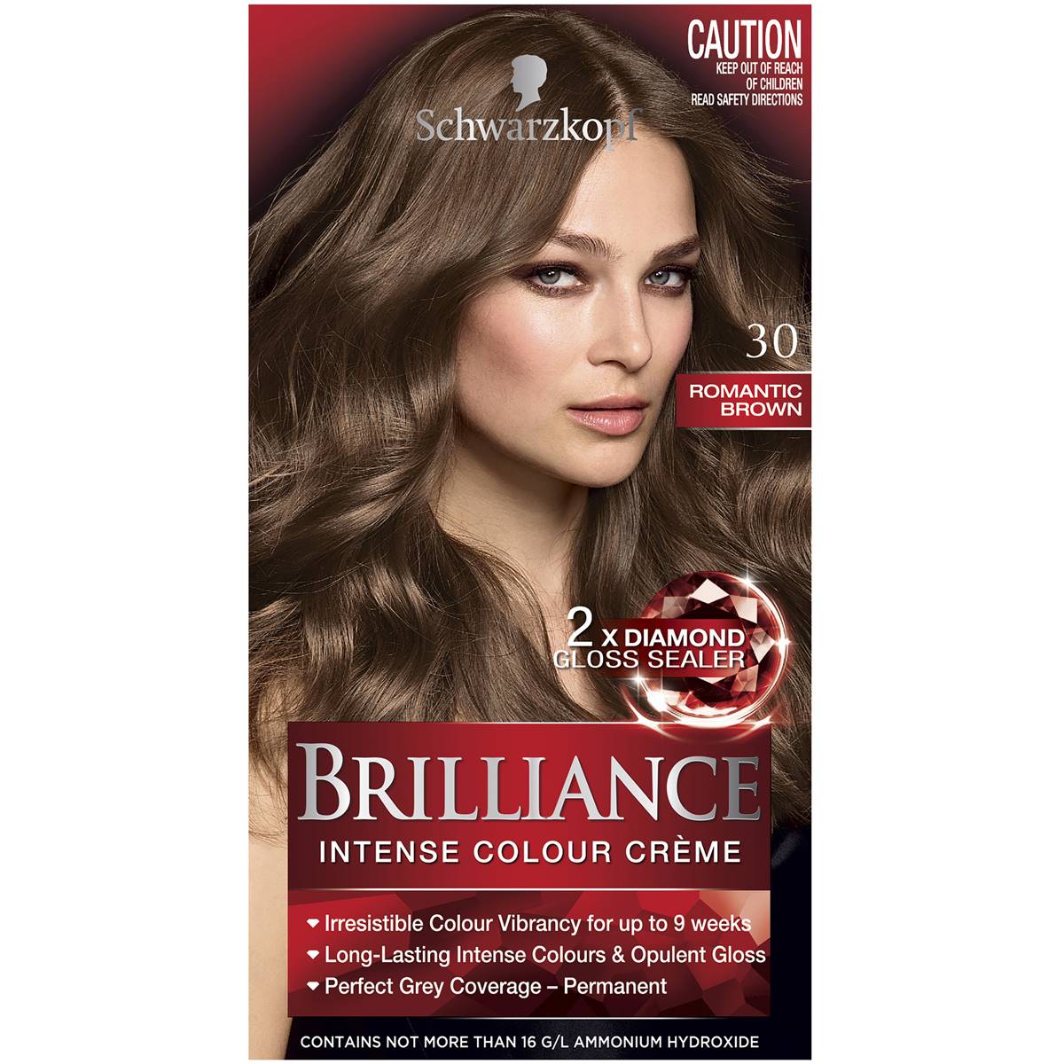 Scharzkopf Brilliance Hair Colour 30 Romantic Brown Each Woolworths