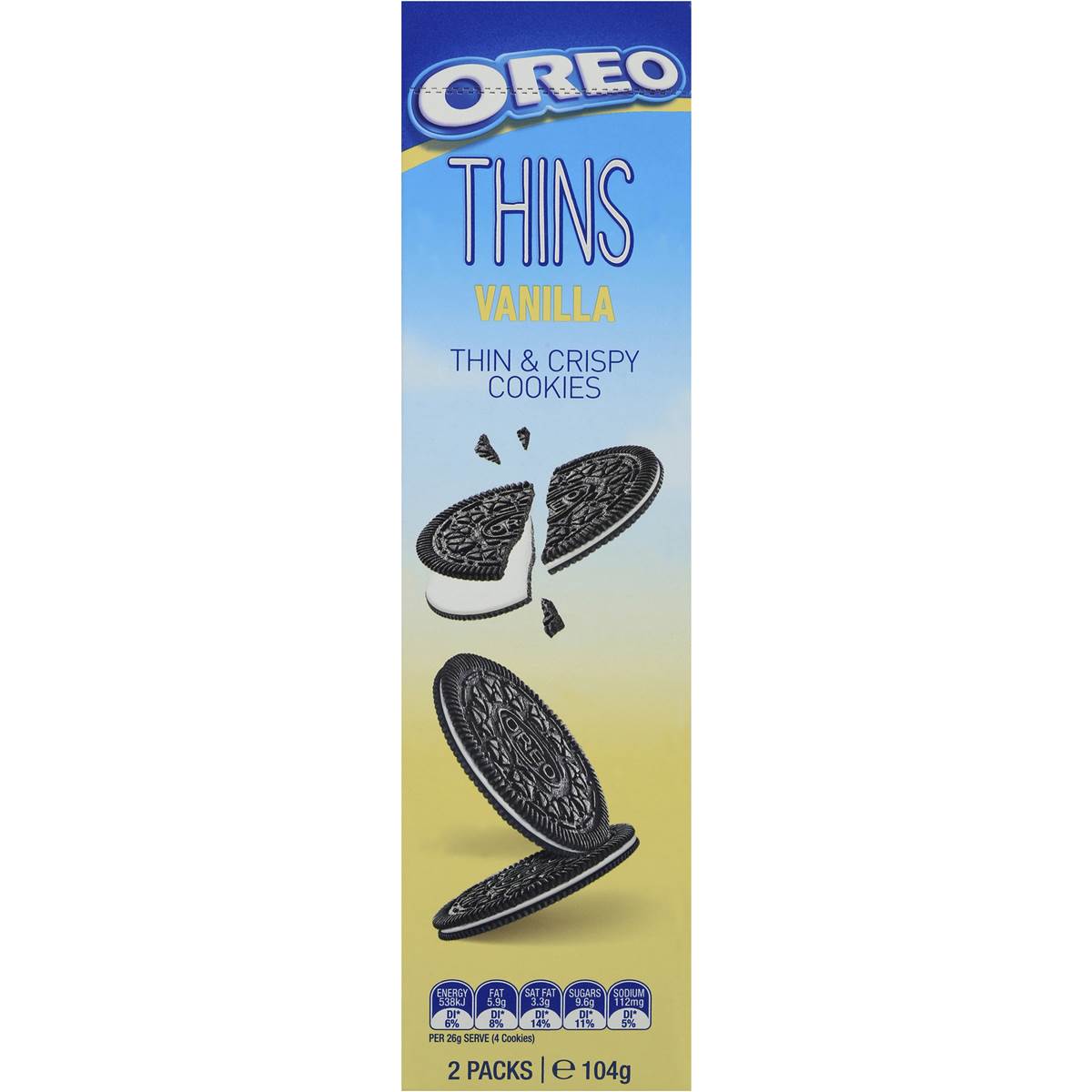 Oreo Thins Vanilla 104g | Woolworths