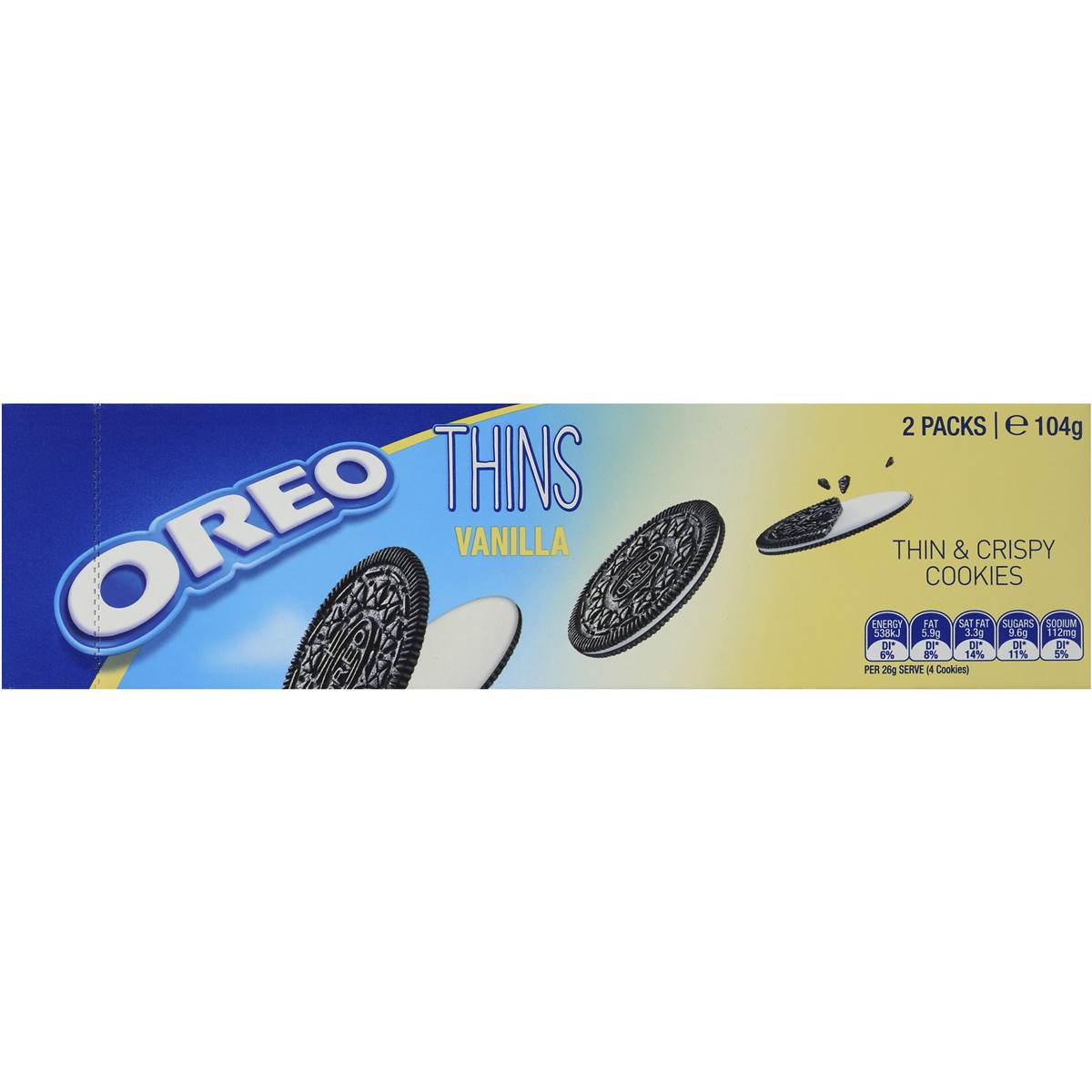 Oreo Thins Vanilla 104g | Woolworths