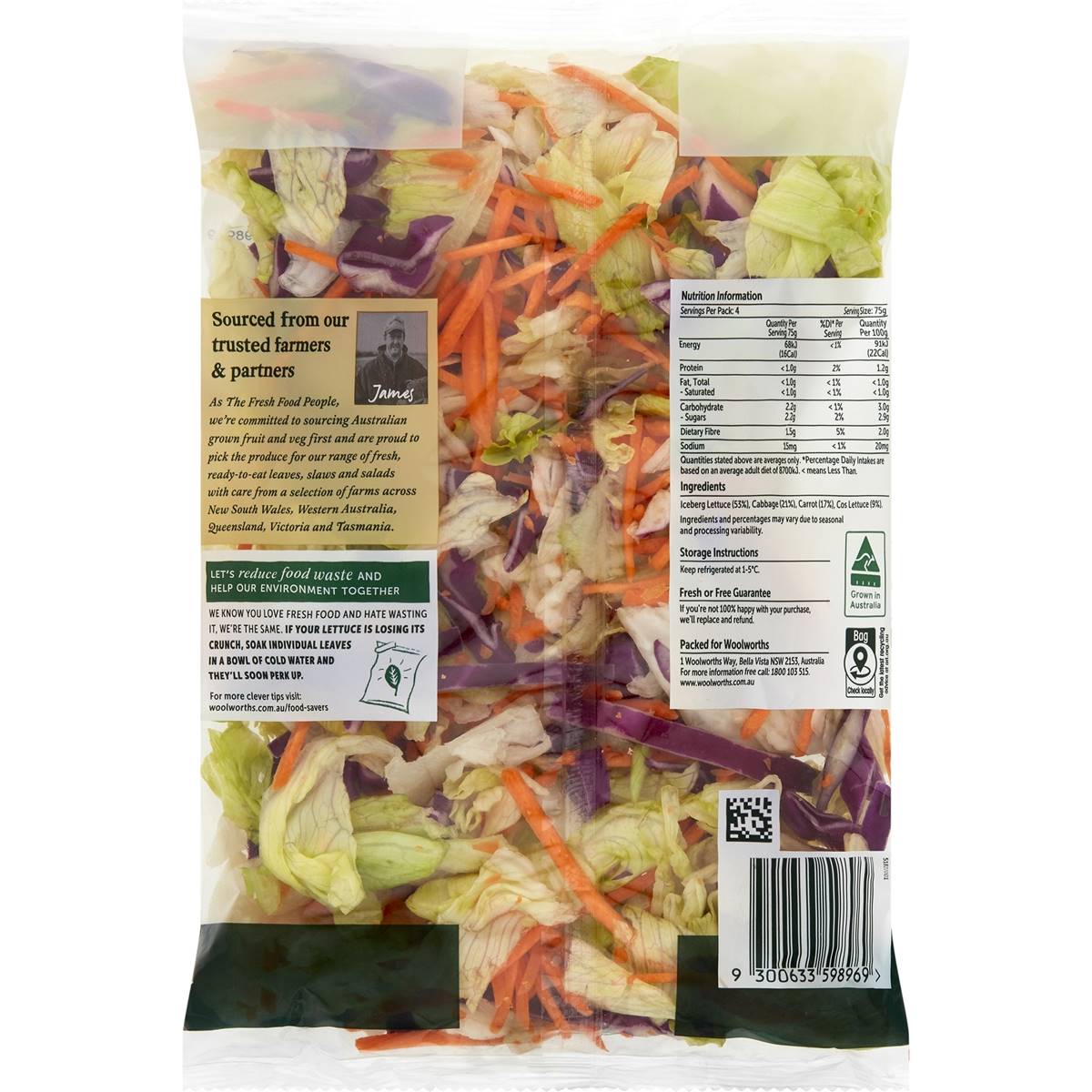 Woolworths Lettuce Iceberg Blend Lettuce Blend 300g Woolworths