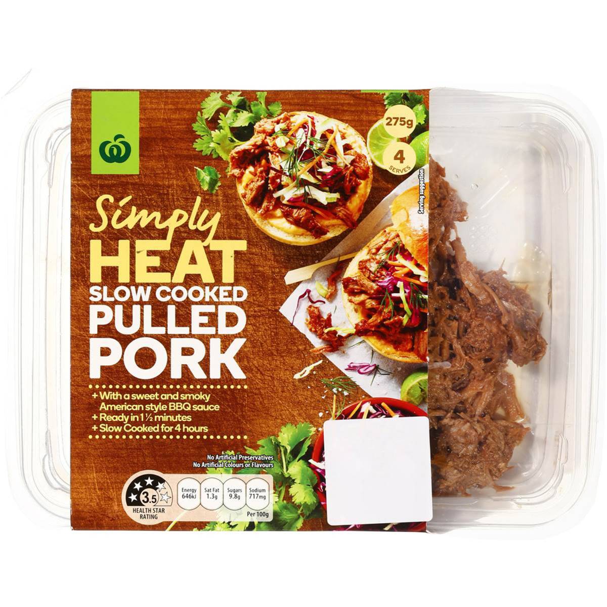 Woolworths Simply Heat Slow Cooked Pulled Pork With American Bbq Sauce