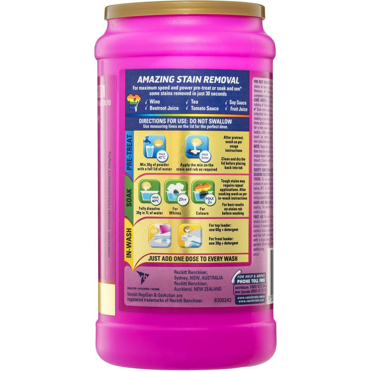 Vanish Napisan Gold Oxi Action Stain Remover 1kg Woolworths