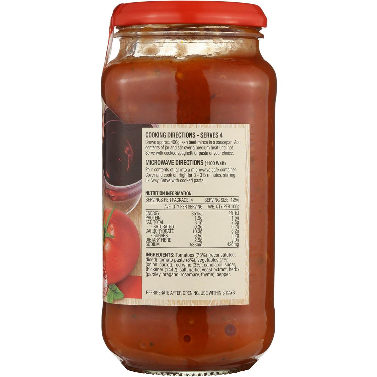 Leggo's Pasta Sauce Bolognese Red Wine 500g Woolworths