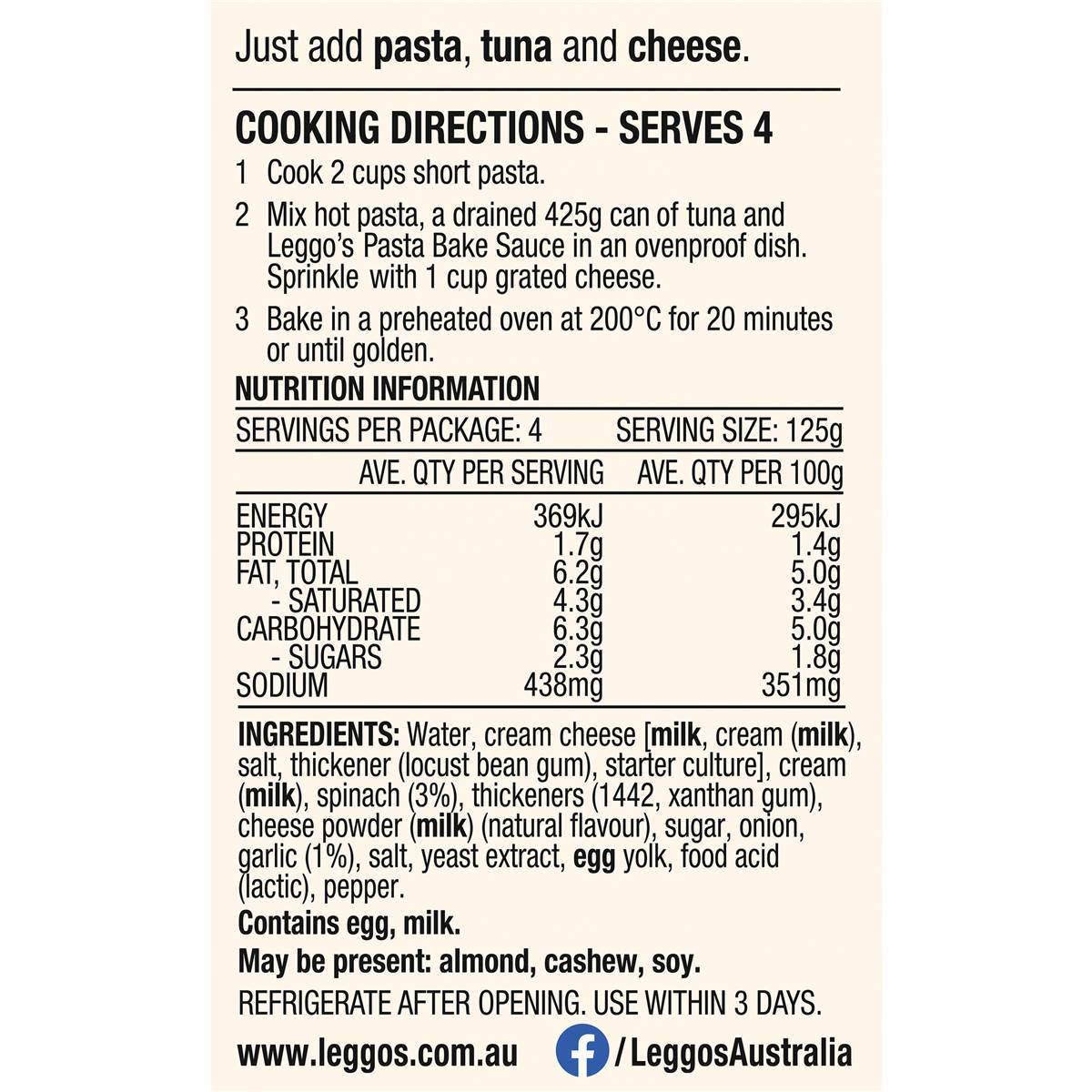 Leggo's Tuna Bake Pasta Sauce 500g Woolworths