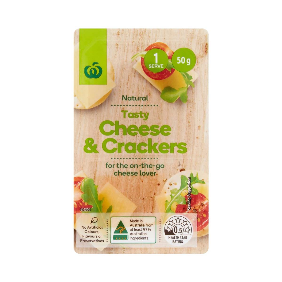 Woolworths Natural Tasty Cheese & Crackers Each 50g Woolworths