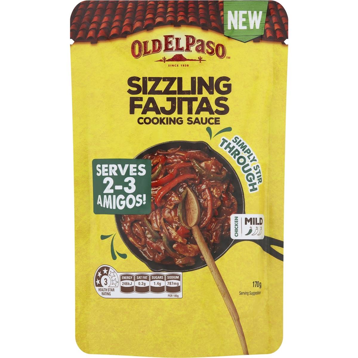 Old El Paso Sizzling Fajitas Mild Cooking Sauce 170g Woolworths